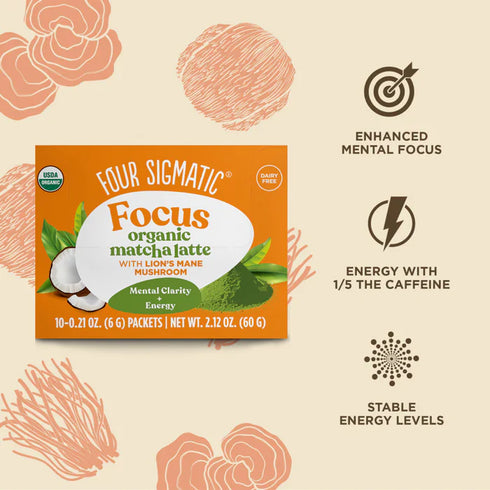Four Sigmatic Focus Organic Matcha Latte Mix With Lion's Mane Mushroom